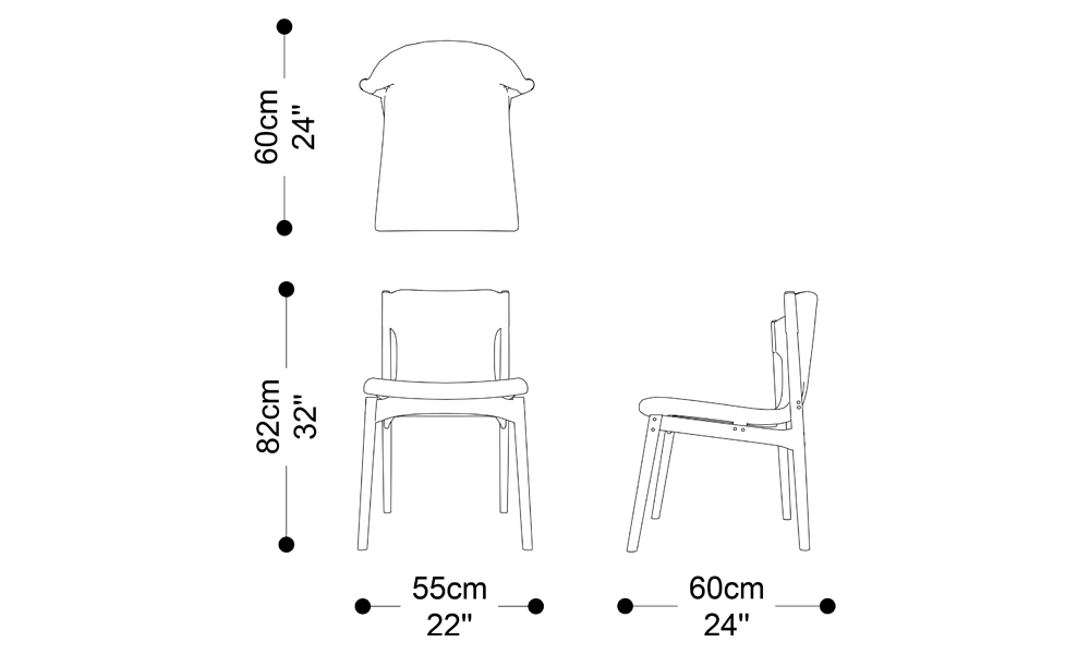 Image of the main dimensions of the product